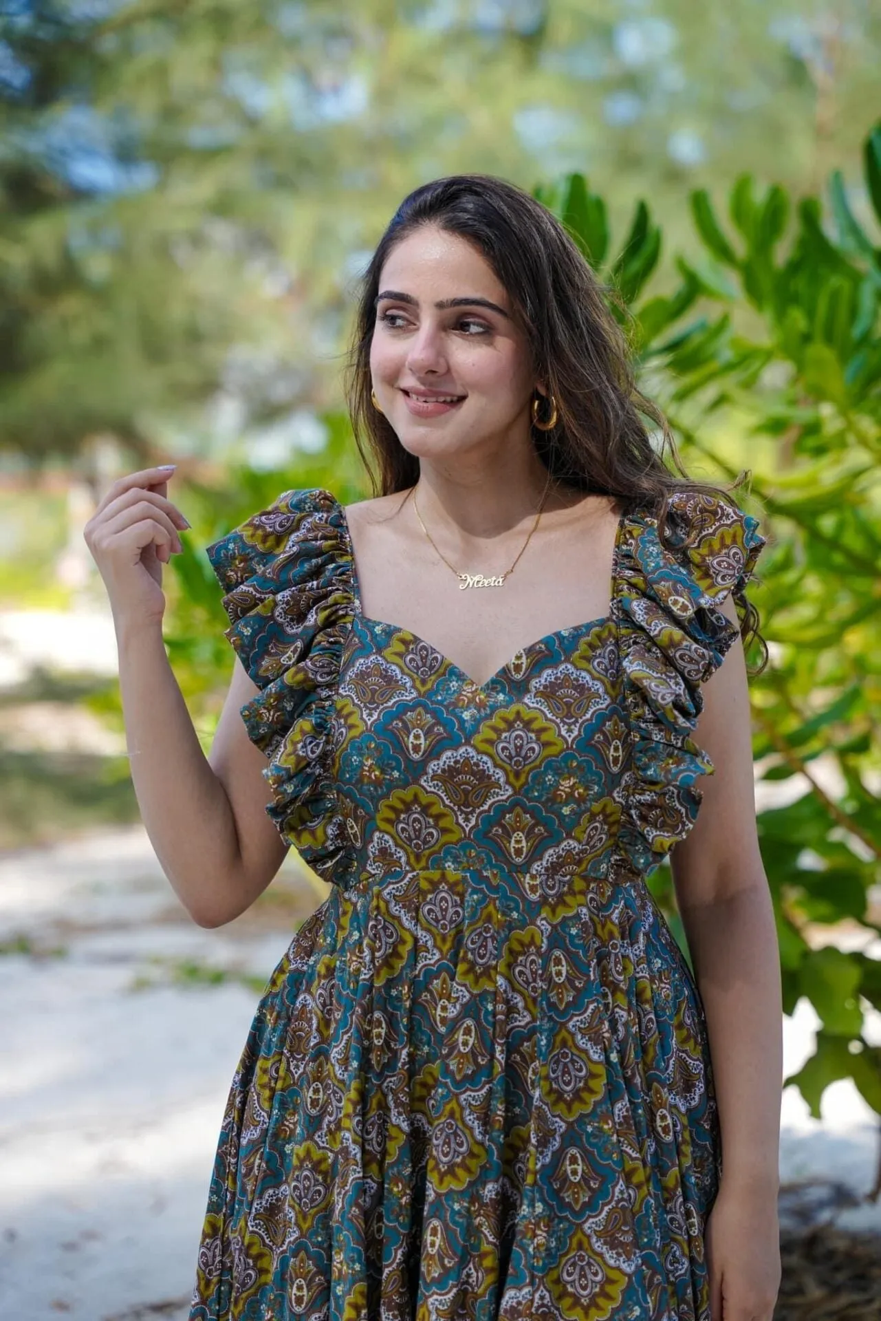 Silvie cotton frilled dress