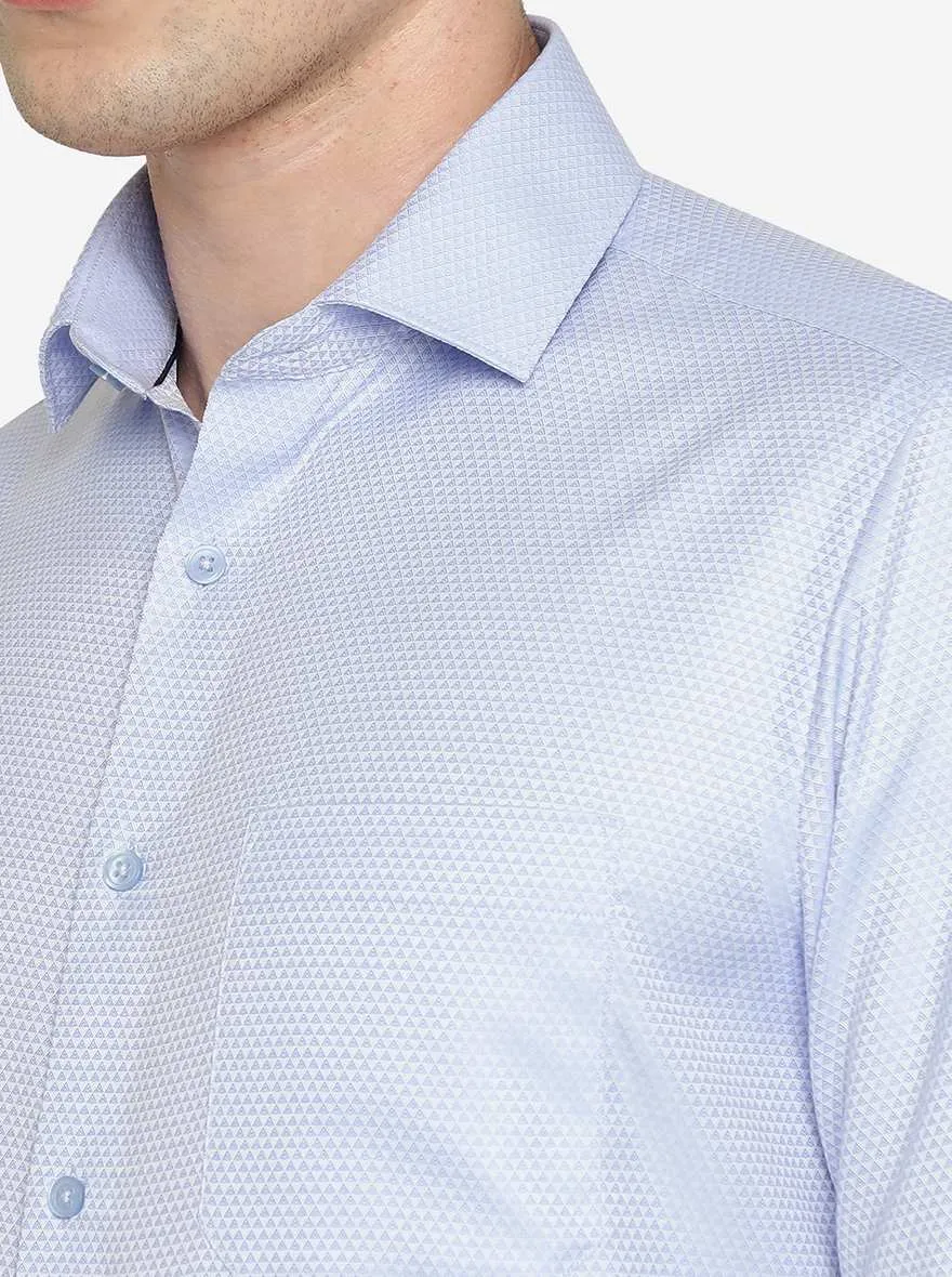 Sky Blue Solid Slim Fit Formal Shirt | Greenfibre