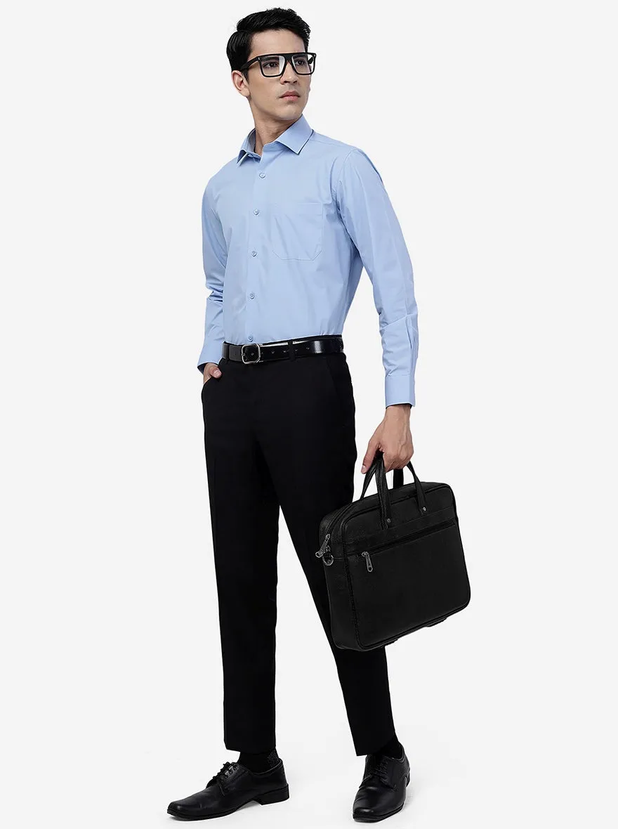 Sky Blue Solid Slim Fit Formal Shirt | Greenfibre