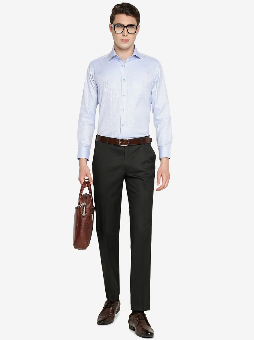 Sky Blue Solid Slim Fit Formal Shirt | Greenfibre