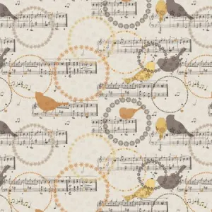 Song Bird - Cream Song Bird Melody by Camelot Fabrics by the yard 3323