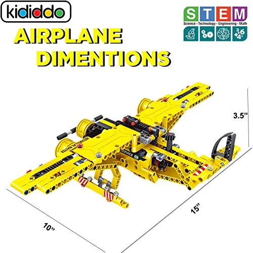 STEM Toy Building Sets for Boys 8-12 Construction Engineering Kit Builds Dump Truck or Airplane (2in1) STEM Building Toy Set for Kids - Ages 6 7 8 9 10 11 12 Years Old, Boy Toys Gift