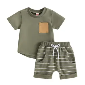 Stripes and Pockets Olive