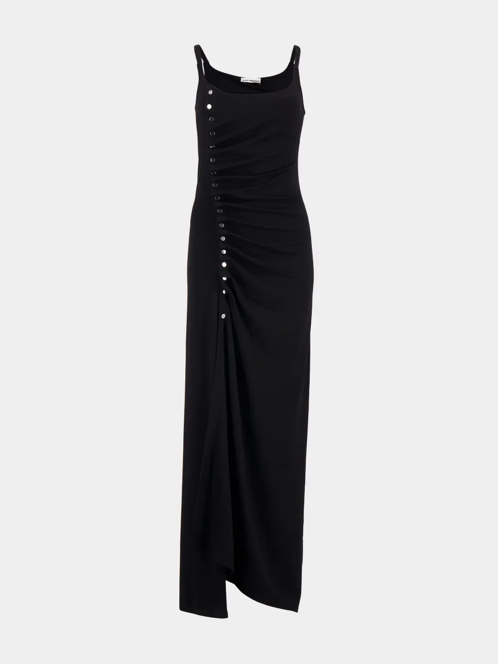 Stud-embellished Black Maxi Dress