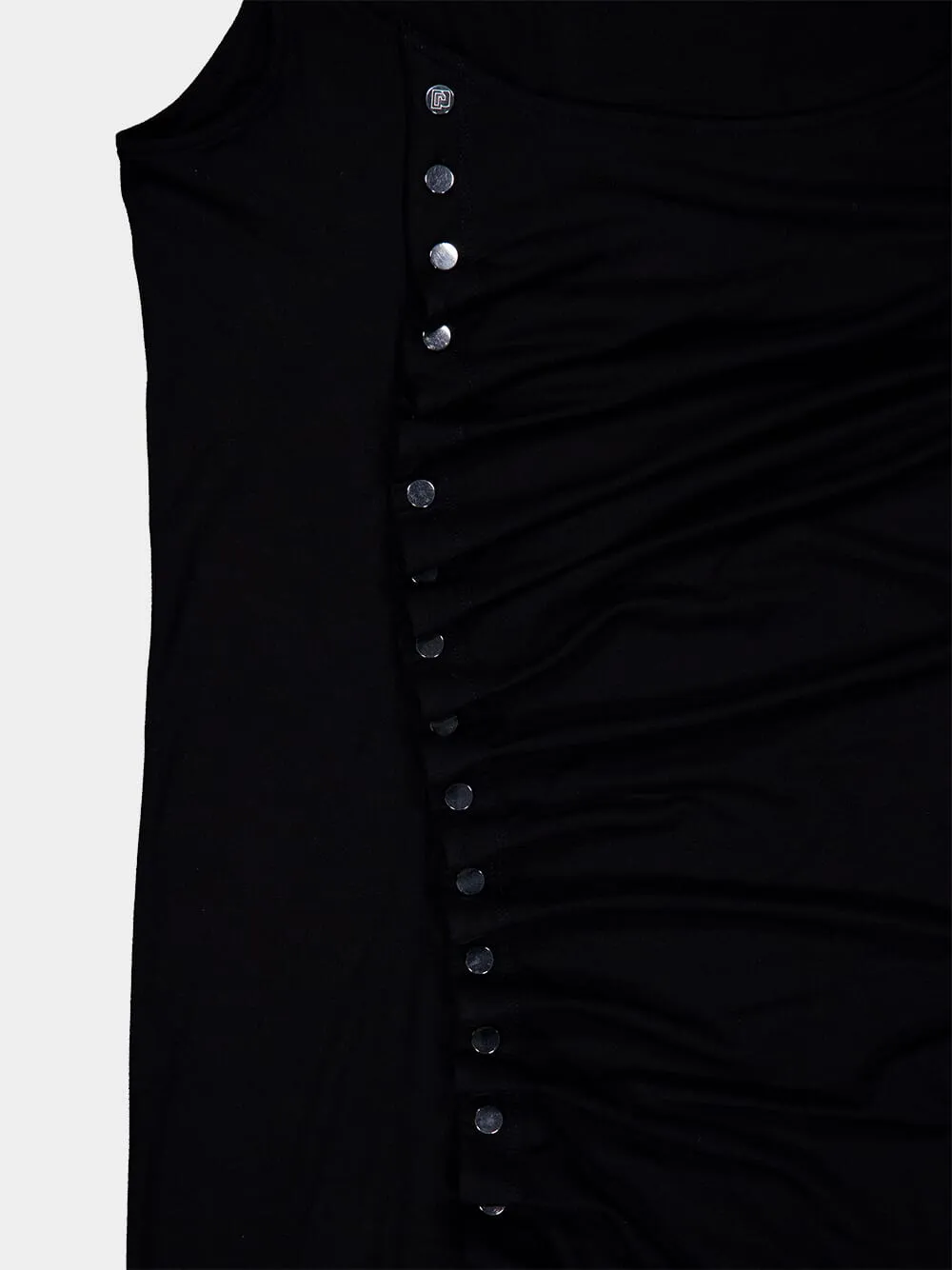Stud-embellished Black Maxi Dress