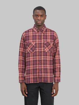 Sugar Cane Twill Check Flannel Shirt Red