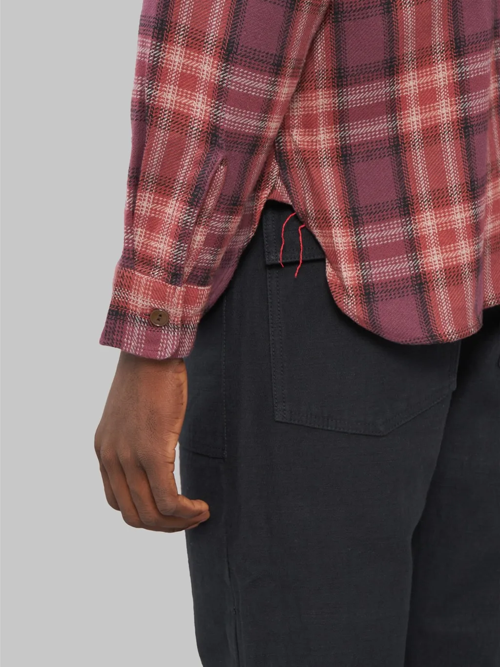 Sugar Cane Twill Check Flannel Shirt Red