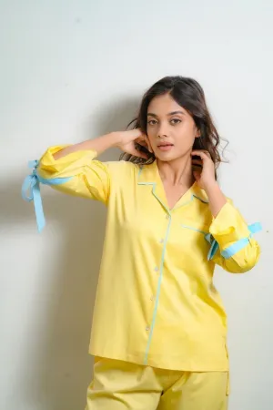 Sunbeam Bow Yellow Night Suit