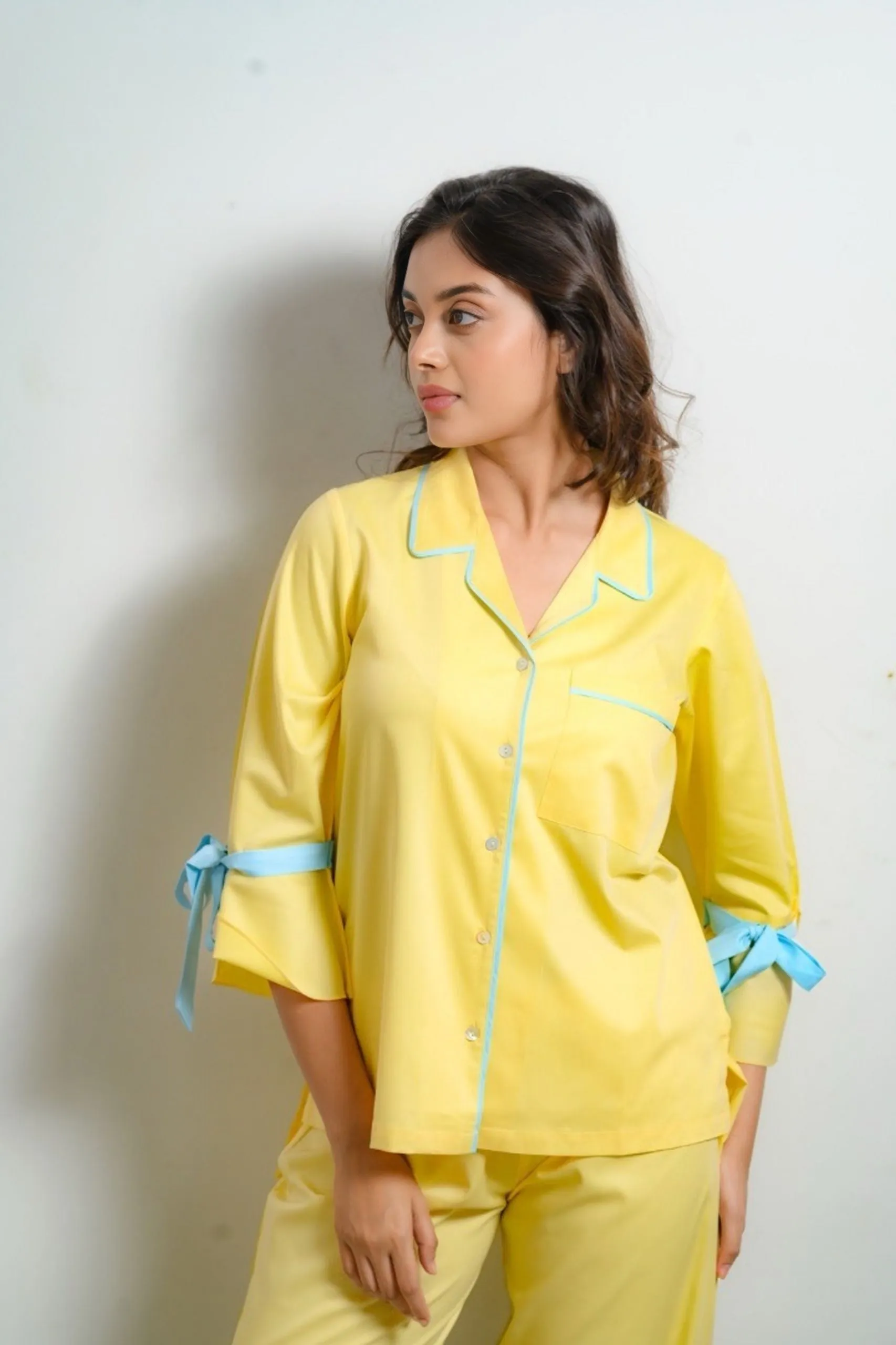 Sunbeam Bow Yellow Night Suit