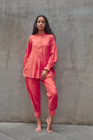 Sunset Eri Silk Embroidered Co-ord Set