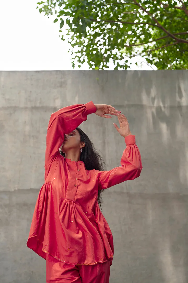 Sunset Eri Silk Embroidered Co-ord Set