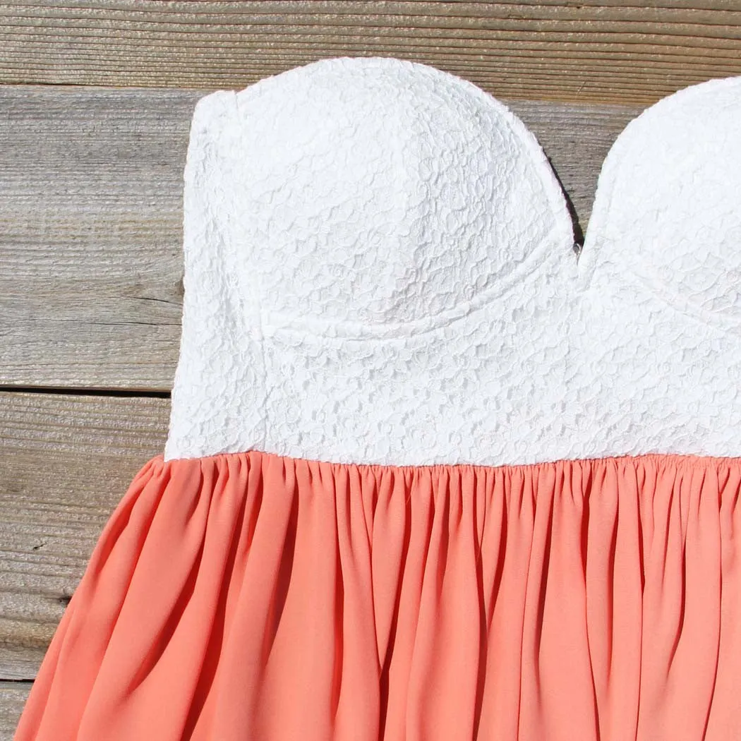 Sweetheart & Mint Dress in Peach