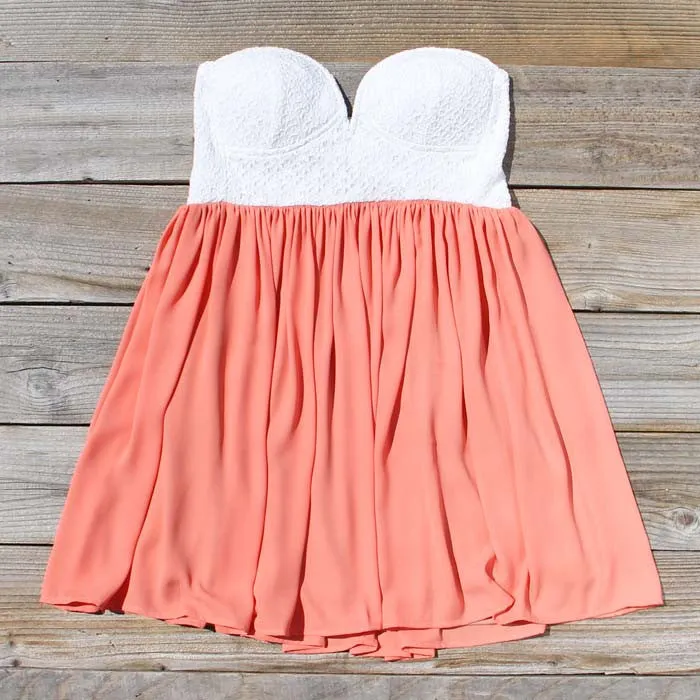 Sweetheart & Mint Dress in Peach