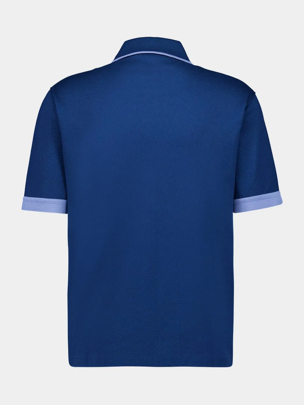 Teal Blue Polo with Contrasting Details
