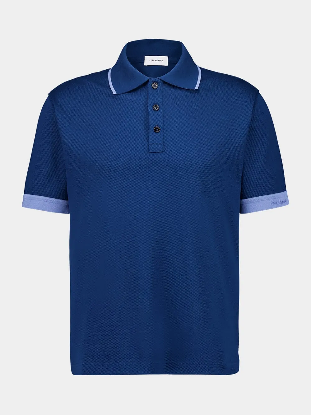 Teal Blue Polo with Contrasting Details