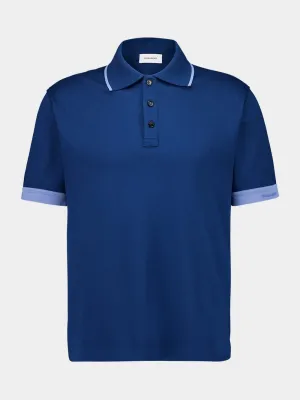 Teal Blue Polo with Contrasting Details