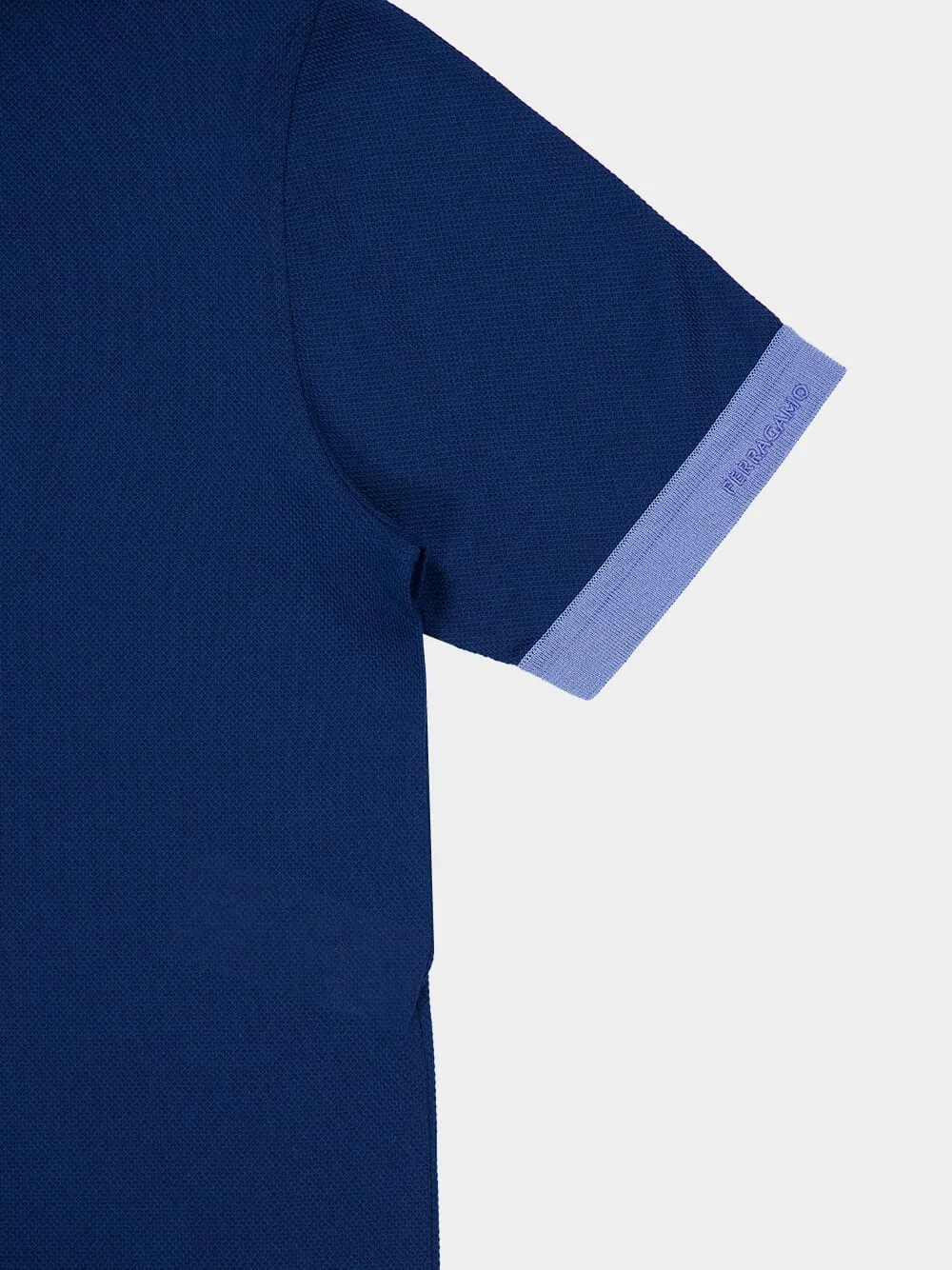 Teal Blue Polo with Contrasting Details