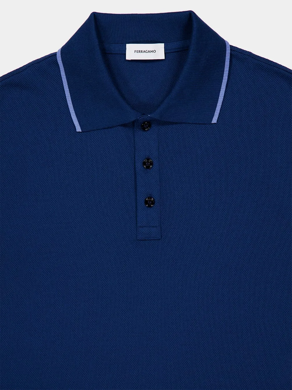 Teal Blue Polo with Contrasting Details