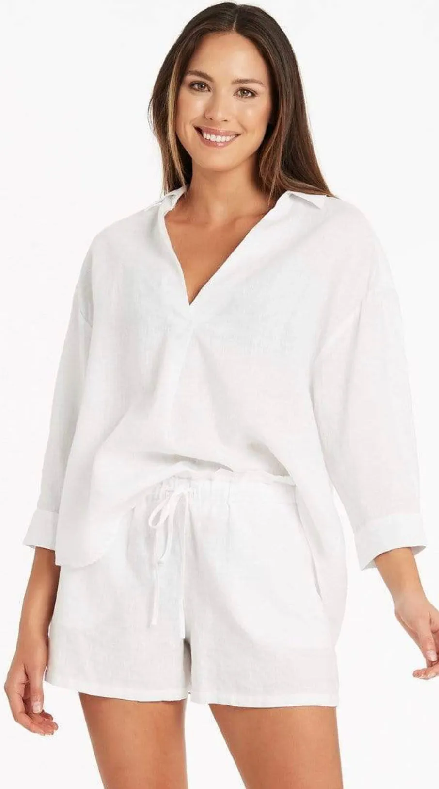 Tidal Linen Short-WHITE