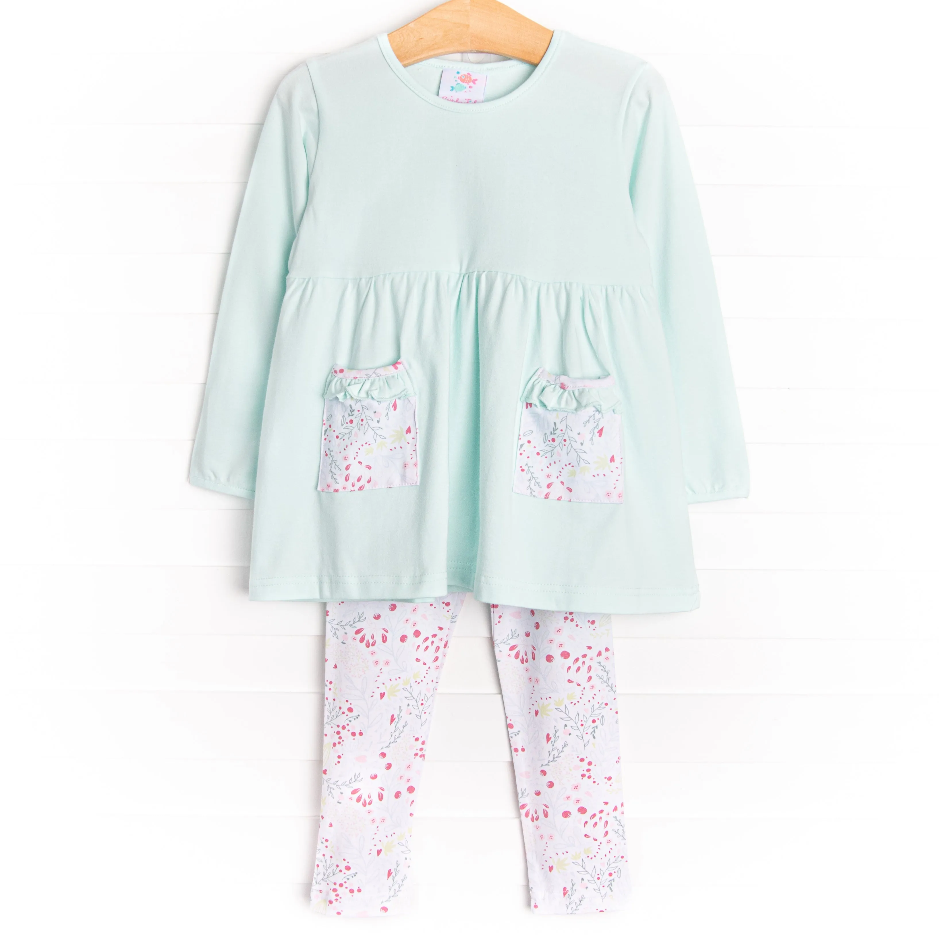 Tilted Tulip Legging Set, Blue