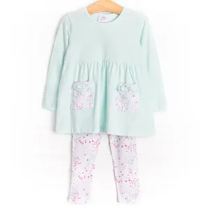 Tilted Tulip Legging Set, Blue