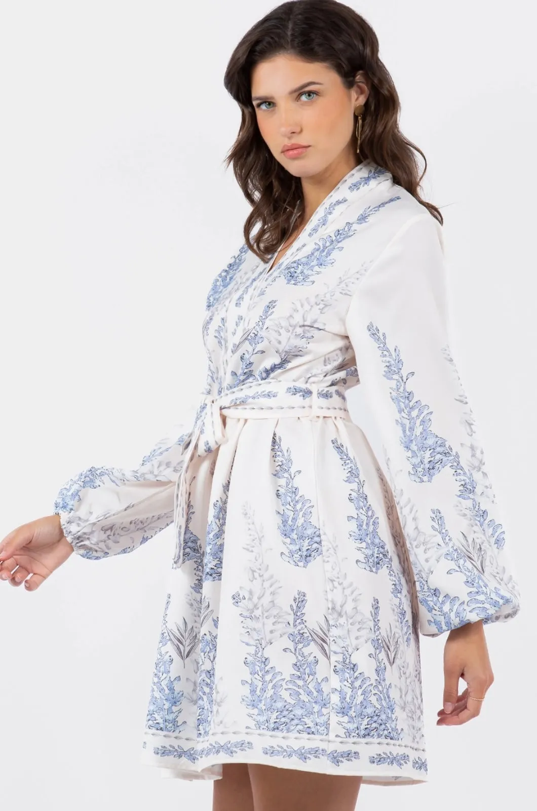 Tinsley Dress - Blue and White
