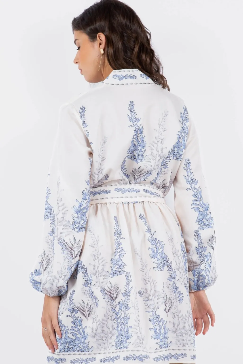 Tinsley Dress - Blue and White