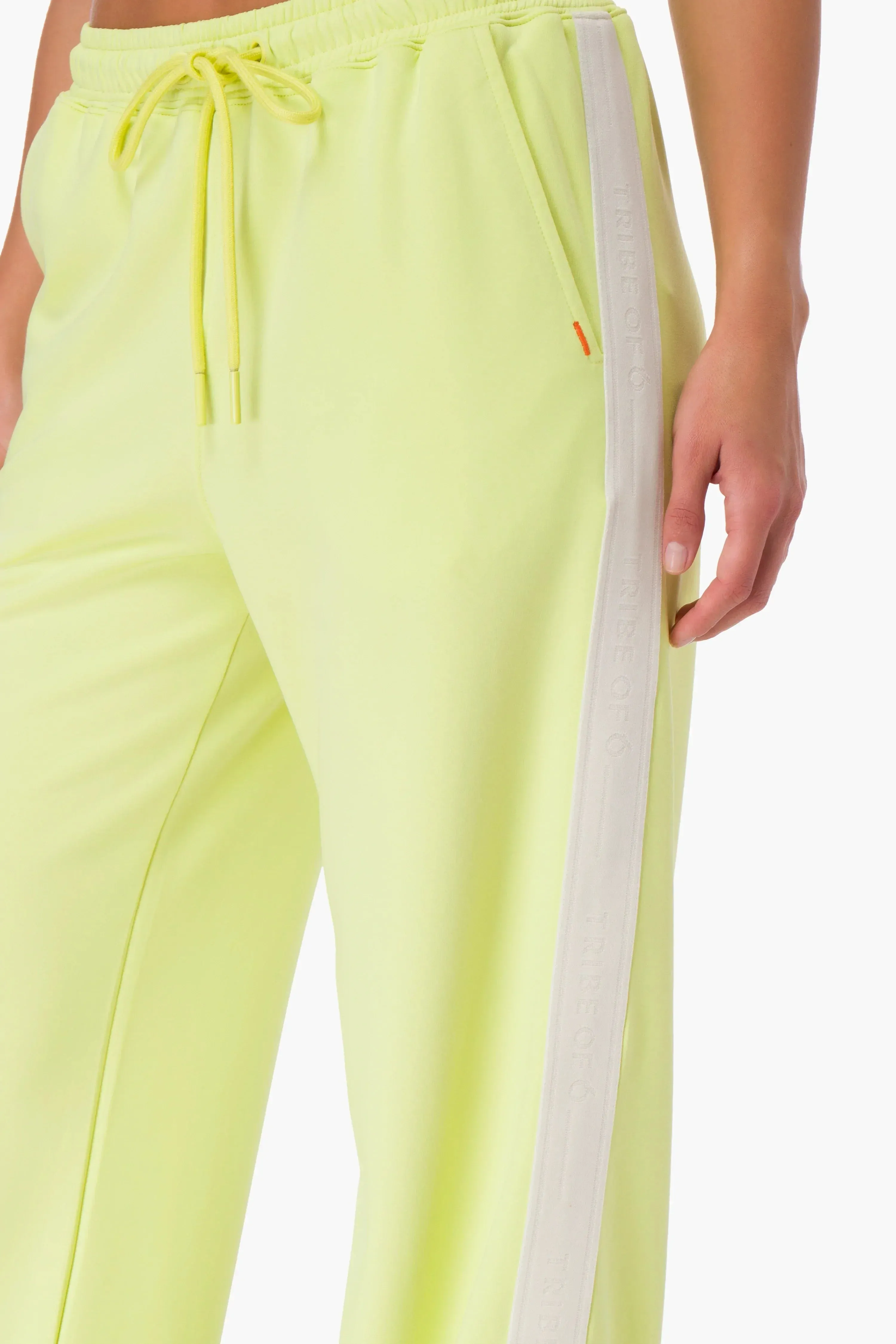 TRIBE OF 6 AMALIE RECYCLED STRETCH HIGH WAISTED WIDE LEG TRACK PANT