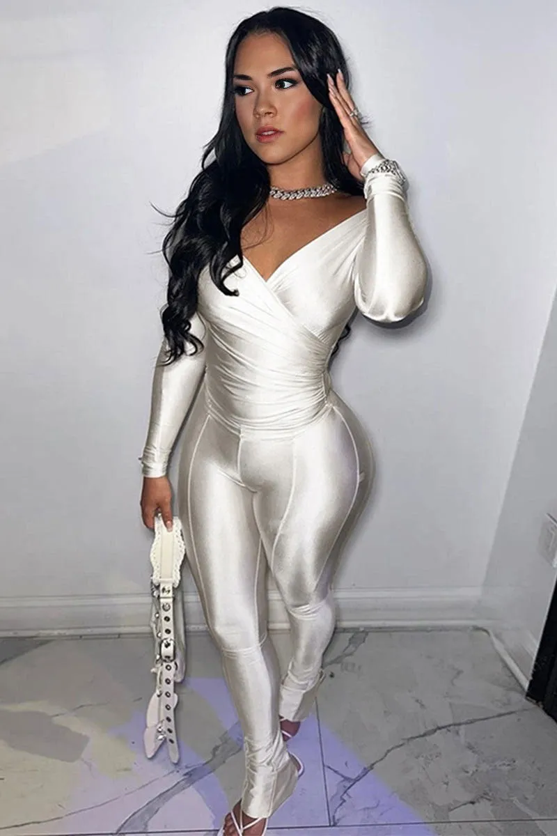 UG0259 V neck Shirt and Leggings Set