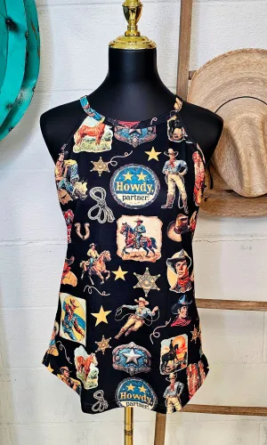 Vintage Cowboy Collage Western Tank Top