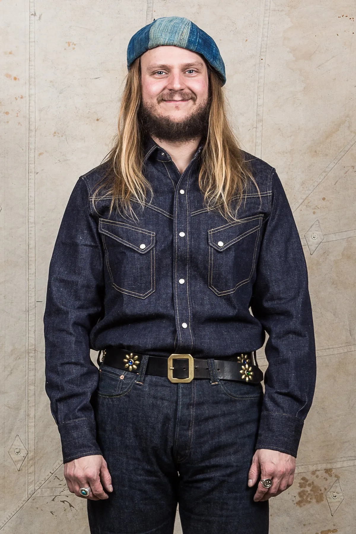 Warehouse & Co Lot 3001 Long Horn Style Western Denim Shirt