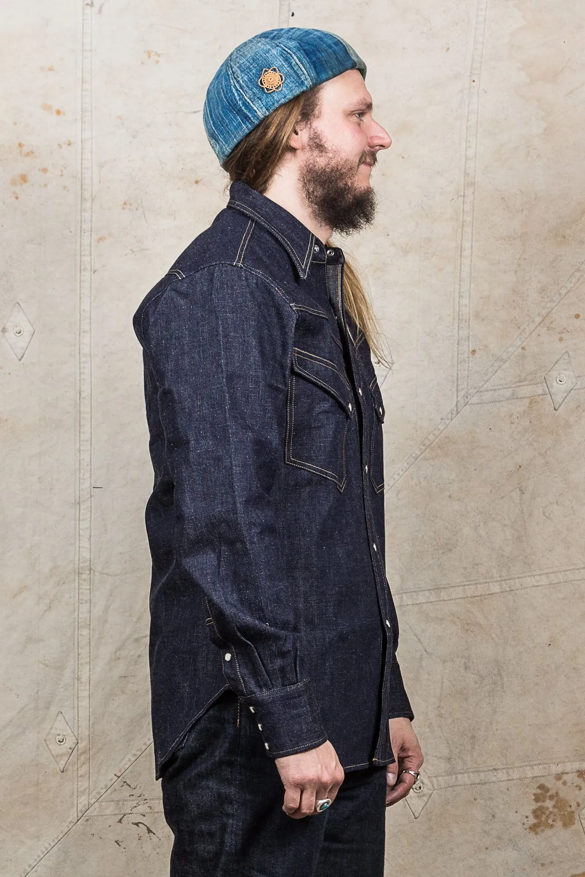 Warehouse & Co Lot 3001 Long Horn Style Western Denim Shirt