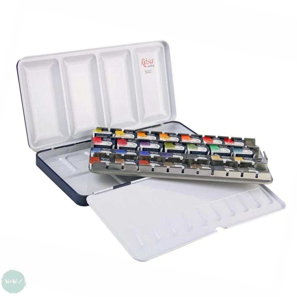 Watercolour Paint Sets - ROSA GALLERY - CLASSIC - Whole Pan Metal Tin - 28 Assorted