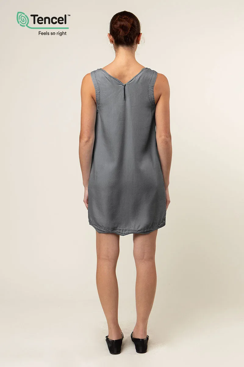 Wave Trim Tencel™ Midi Dress