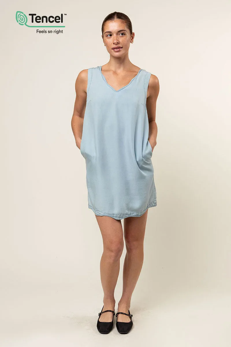 Wave Trim Tencel™ Midi Dress