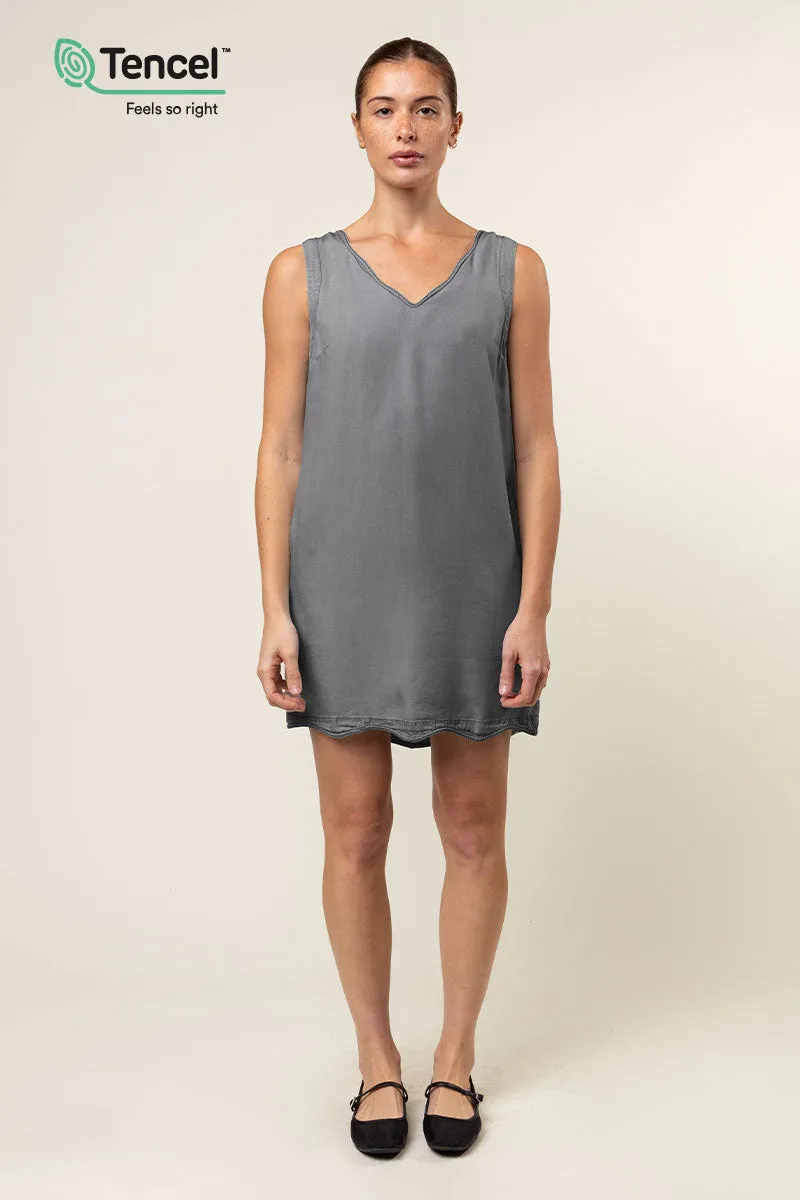 Wave Trim Tencel™ Midi Dress