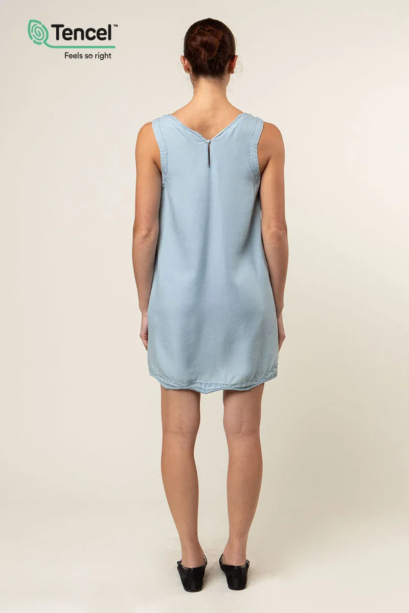Wave Trim Tencel™ Midi Dress