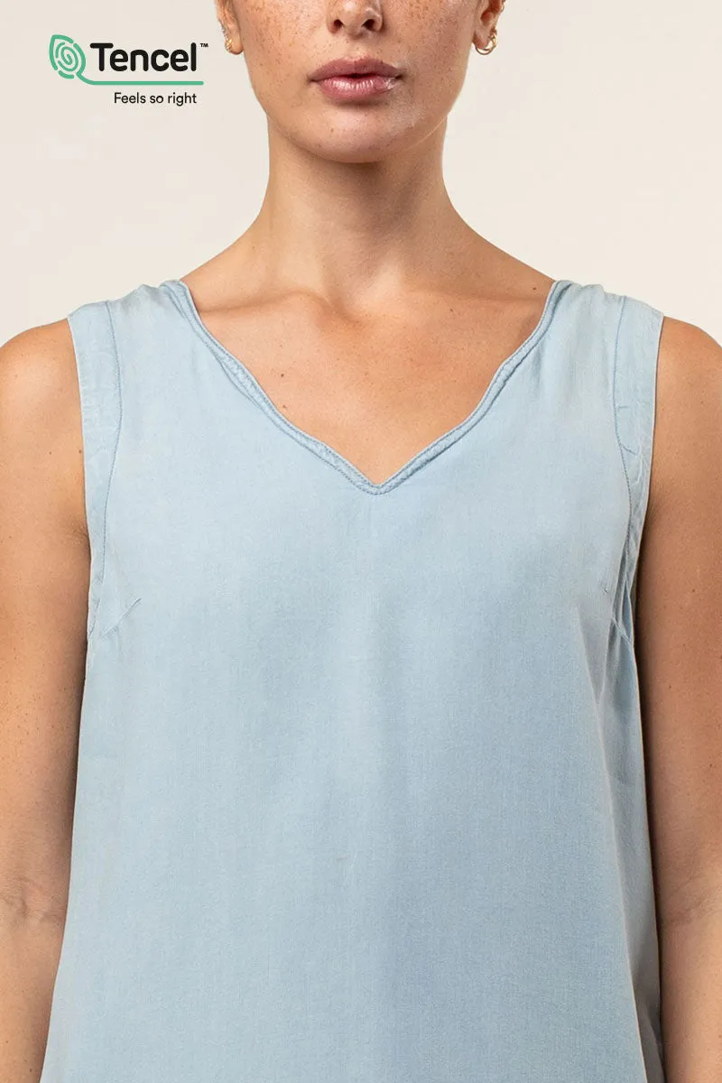 Wave Trim Tencel™ Midi Dress