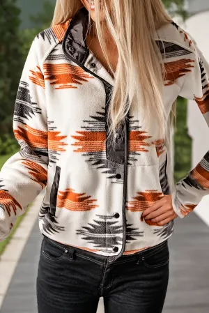Western Snap Button Fleece Jacket