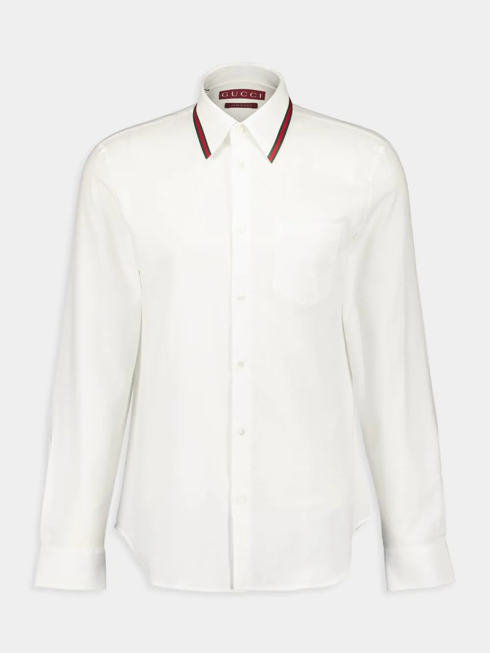 White Oxford Shirt with Web Collar