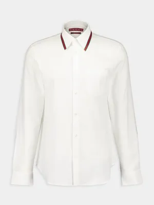 White Oxford Shirt with Web Collar