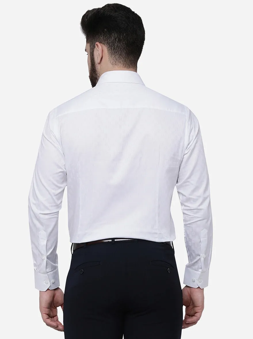 White Solid Slim Fit Formal Shirt | Greenfibre