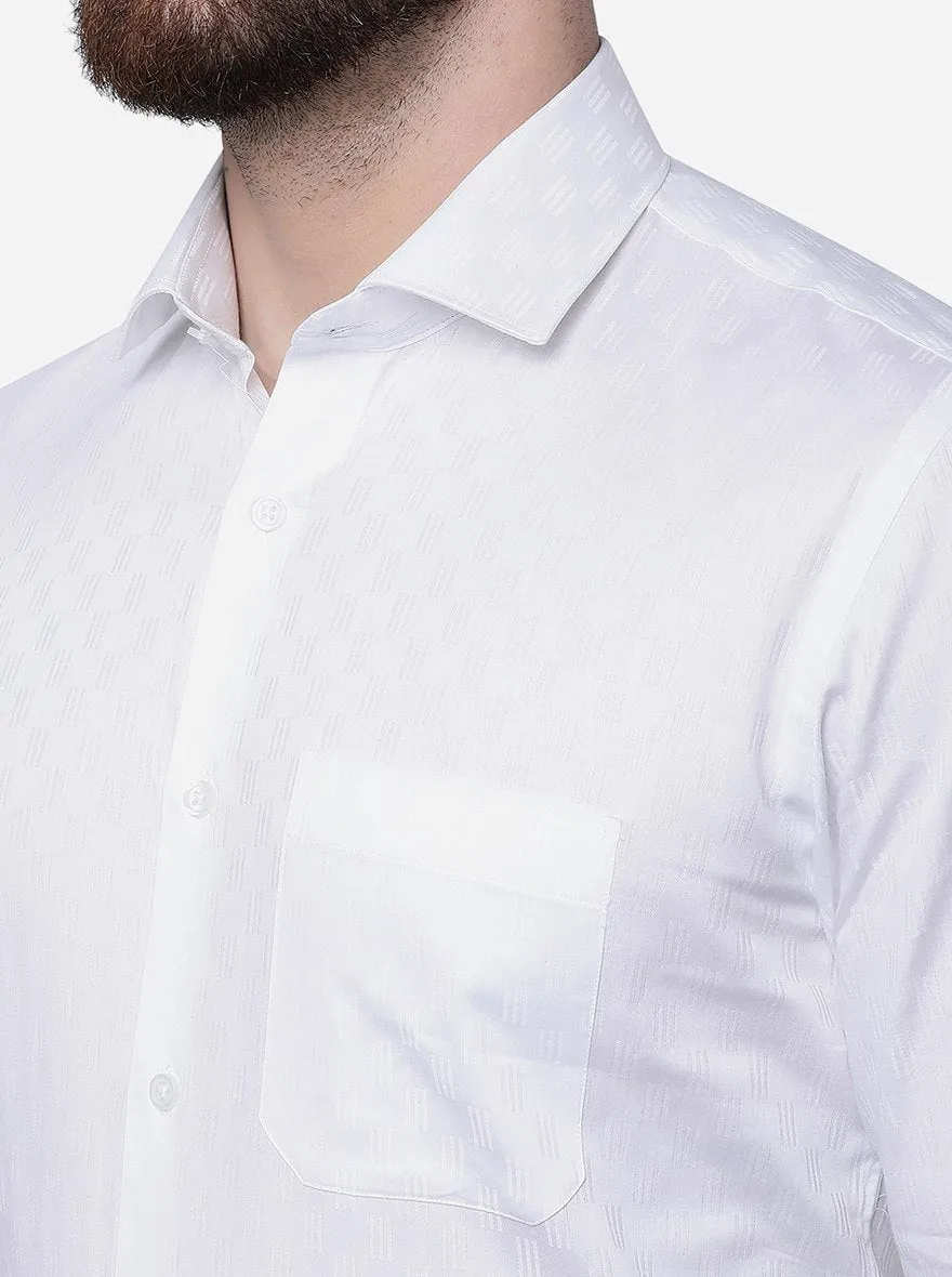White Solid Slim Fit Formal Shirt | Greenfibre