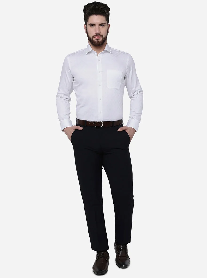 White Solid Slim Fit Formal Shirt | Greenfibre