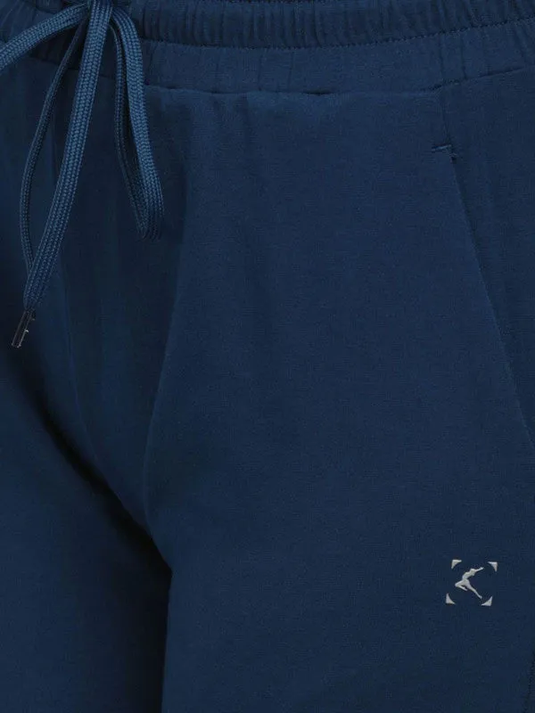 Women Aqua Blue Solid Track Pant an Joggers - EASY BACK-AB