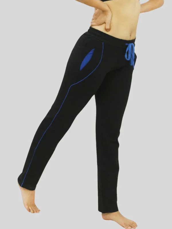 Women Black Solid Track Pants & Joggers_ NEO CLASSIC TRACK_BK