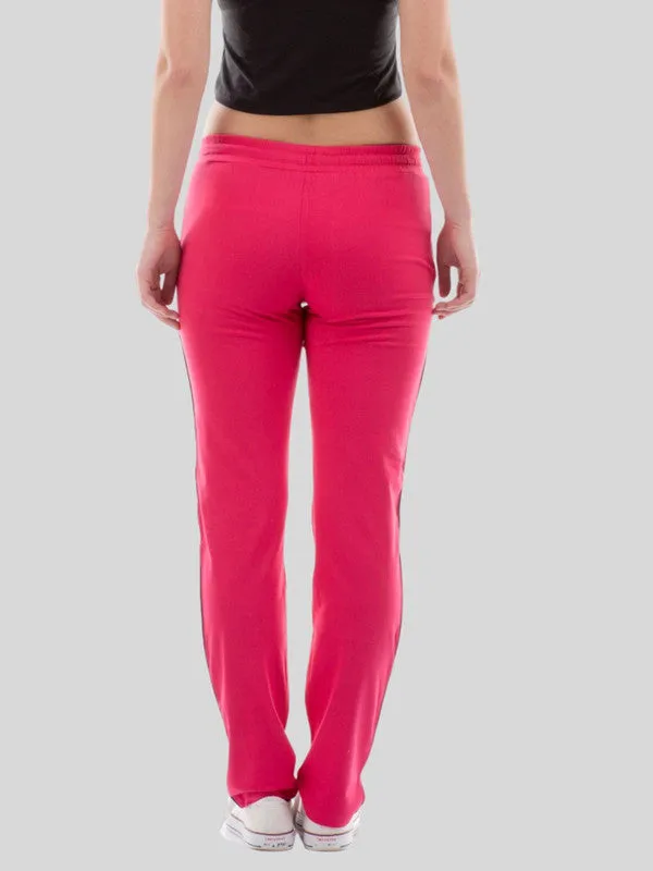 Women Dark Pink Solid Track Pants & Joggers_ NEO CLASSIC TRACK_D. Pink