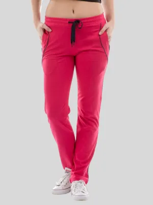 Women Dark Pink Solid Track Pants & Joggers_ NEO CLASSIC TRACK_D. Pink