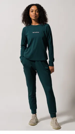 Women's 'Don't Call Text' Bamboo Jogger & Pullover Set