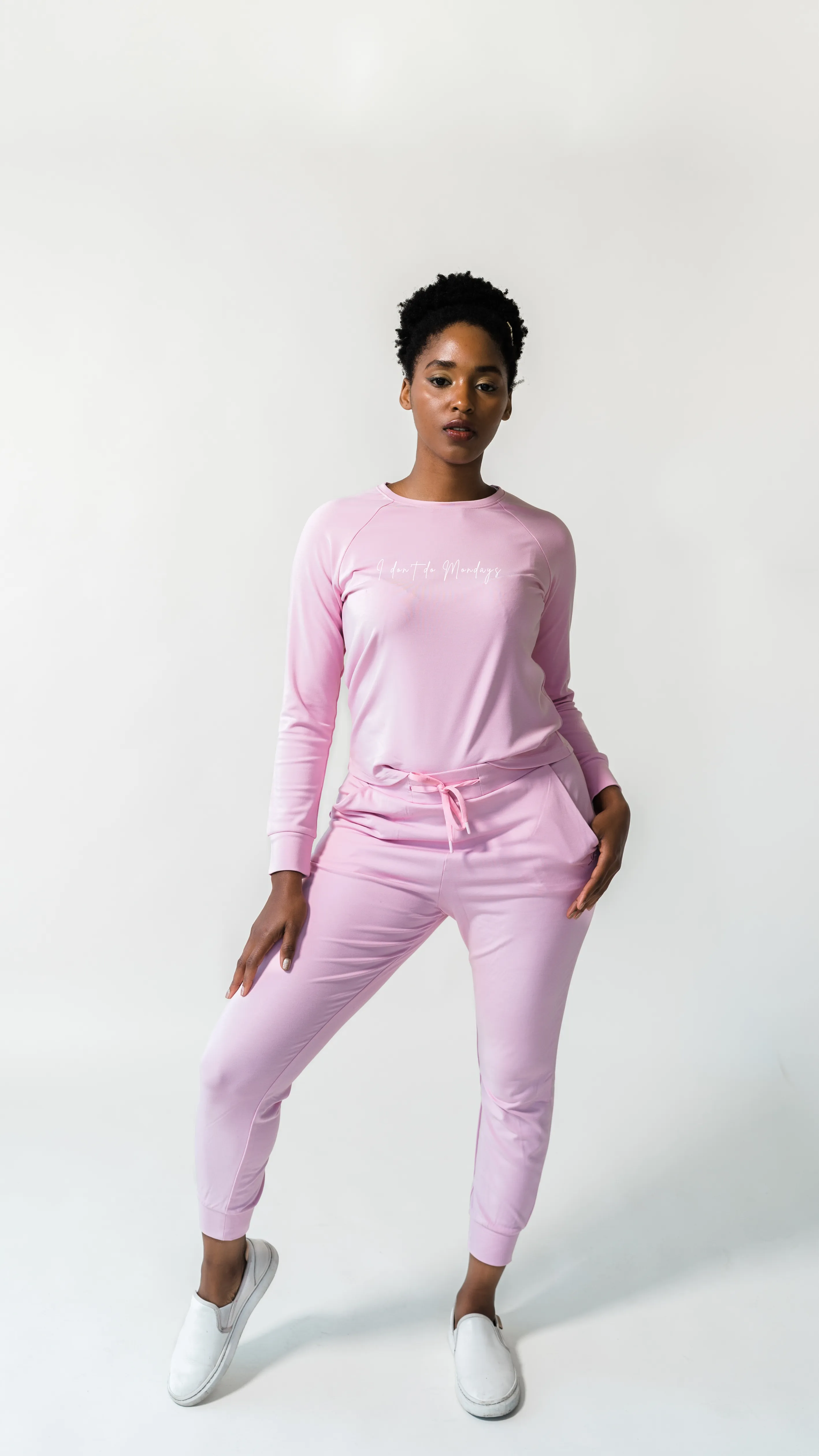 Women's Plain Bamboo Jogger & Pullover Set -Burgundy